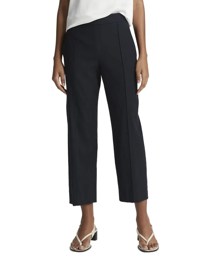 Vince Mid Rise Tapered Pull-On Linen-Blend Pant Nocolor