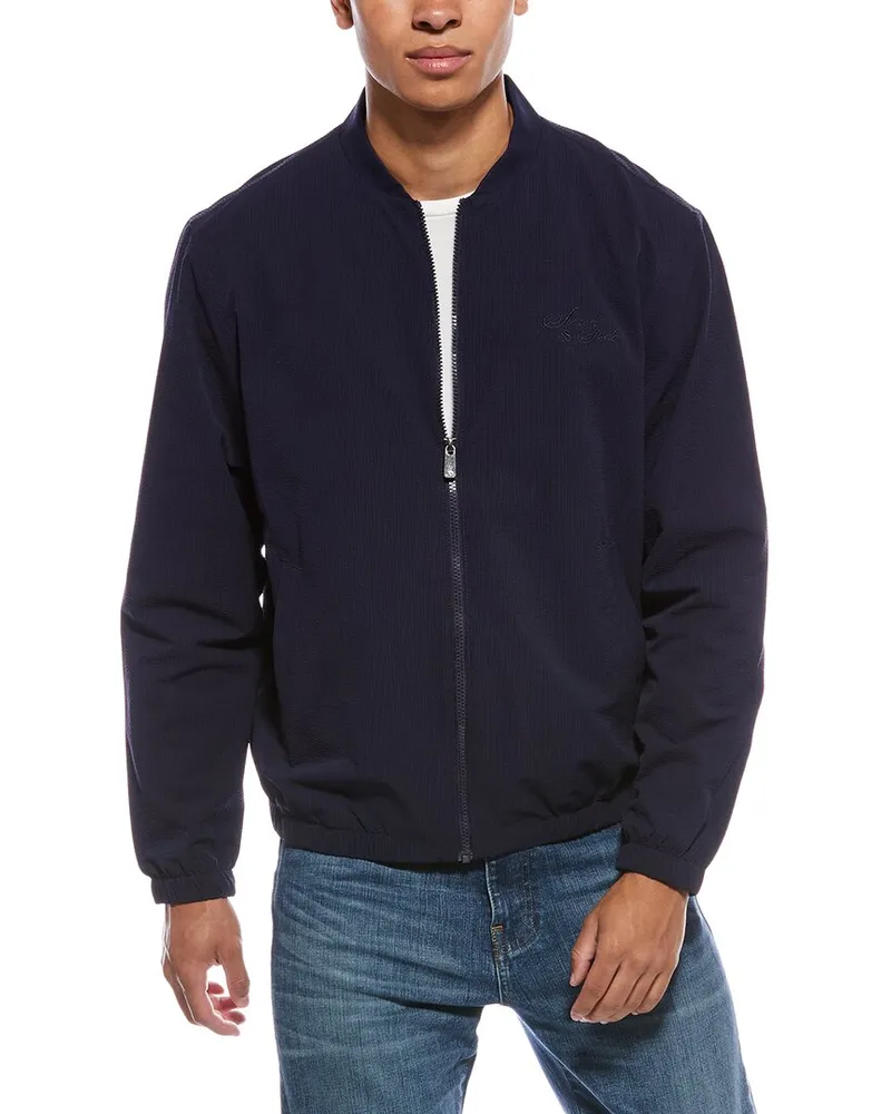 Scotch&Soda Seersucker Zip Jacket Blue