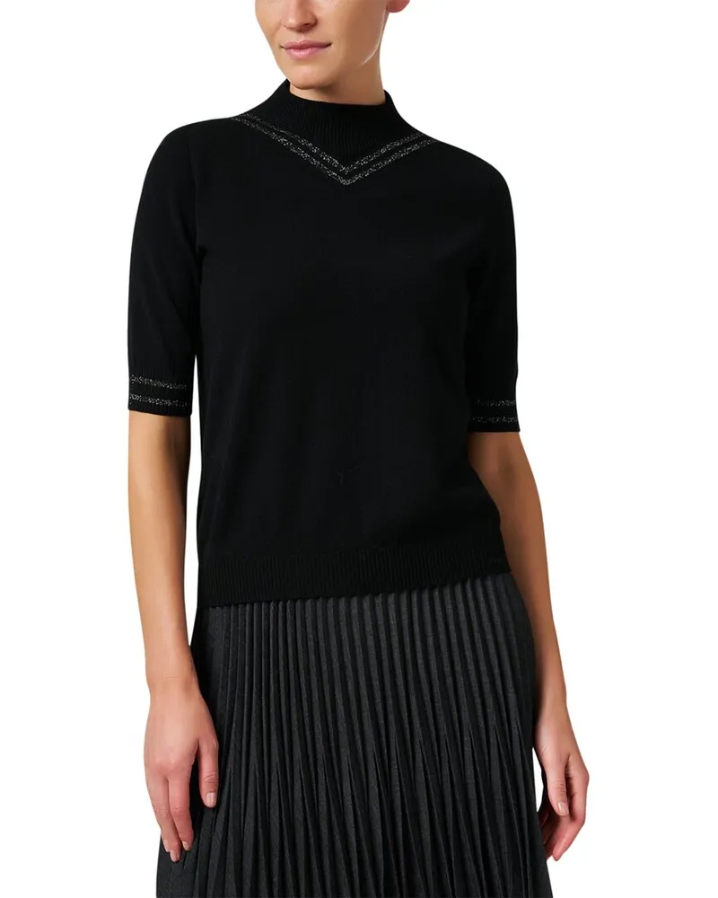 D.EXTERIOR Lurex Mock Neck Wool-Blend Sweater Nocolor