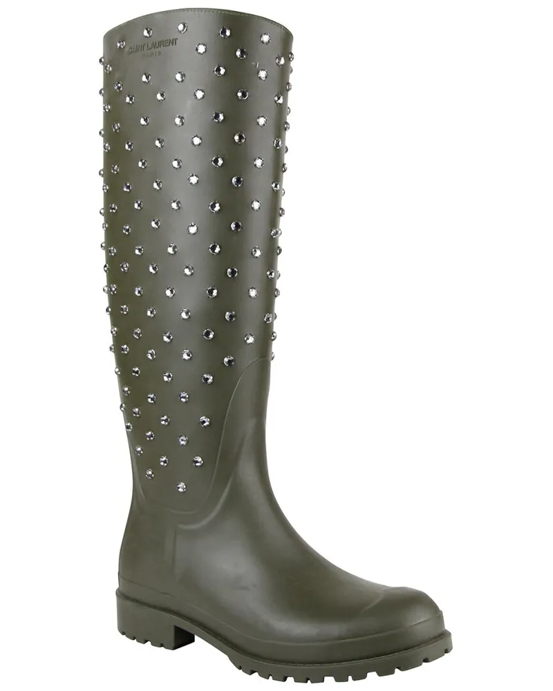 Saint Laurent Rubber Boot Green