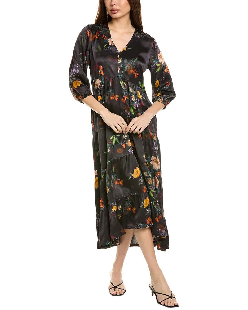 Johnny Was Bishop Sleeve Midi Dress Nocolor