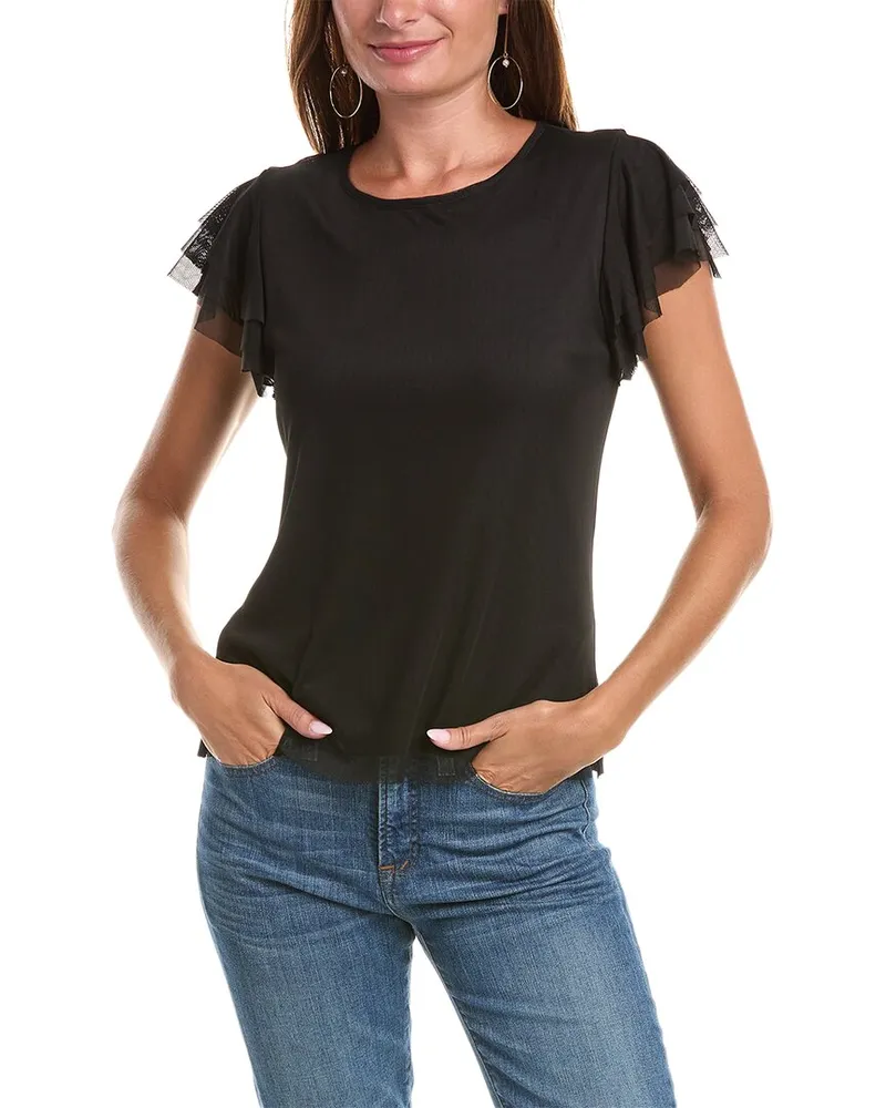 Vince Camuto Ruffle Sleeve Blouse Black