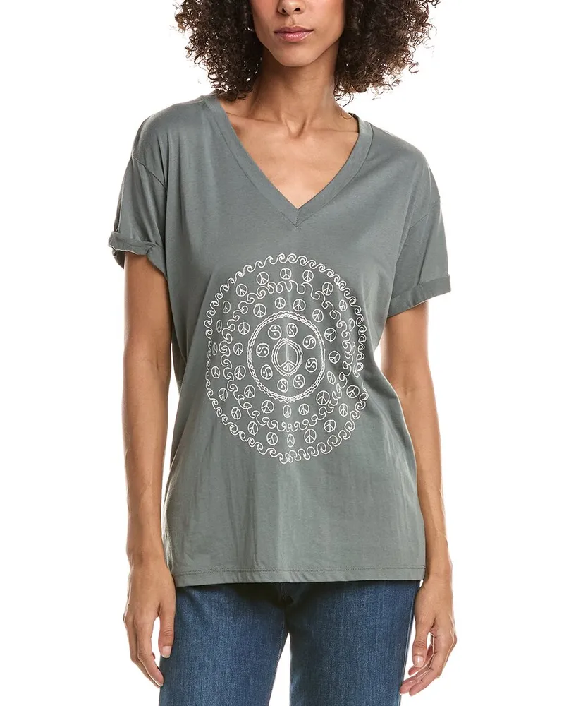 Chaser Vintage Roll Sleeve T-Shirt Green