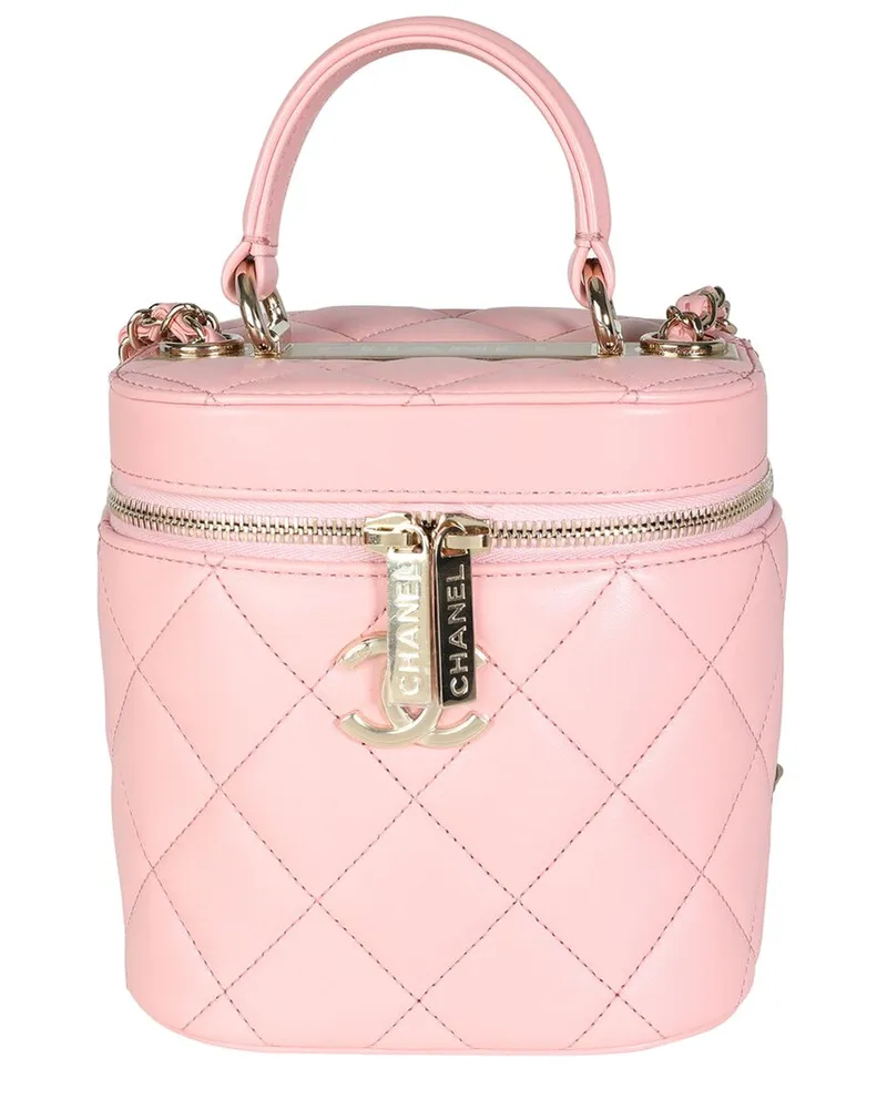 Chanel Pink Quilted Leather Small Trendy CC Vanity Case (Authentic Pre-Loved Nocolor