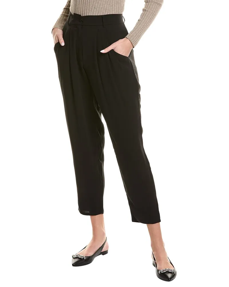 Eileen Fisher Taper Silk Ankle Pant Black