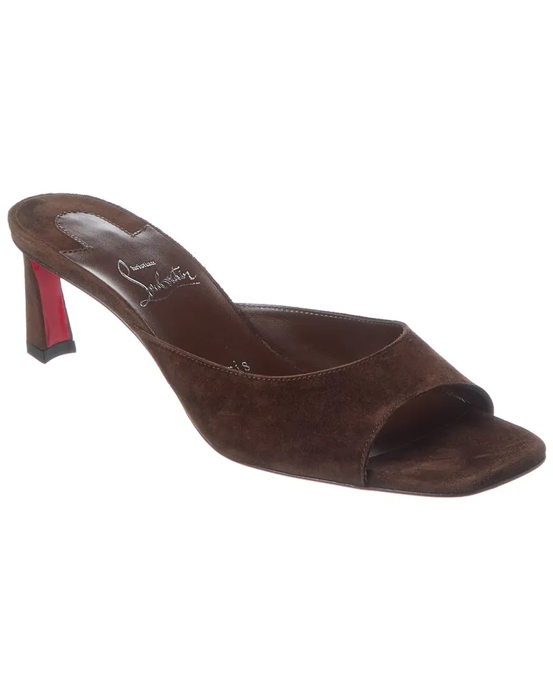 Christian Louboutin Condora 55 Suede Mule Brown