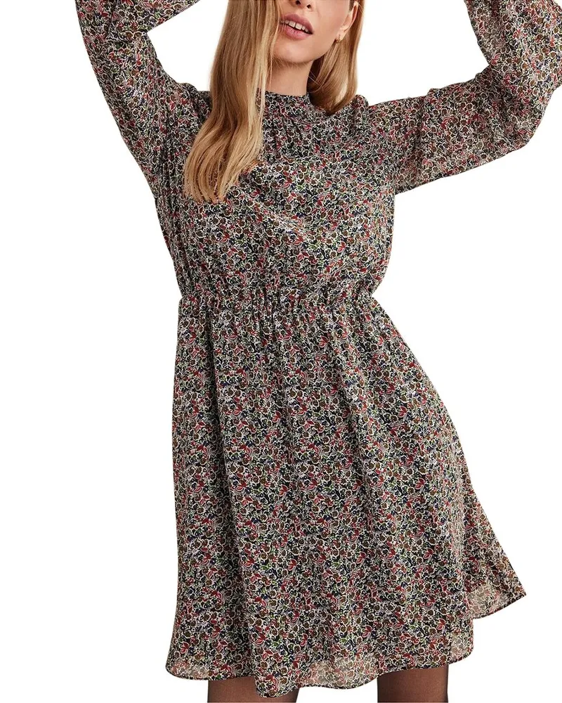 Boden High Neck Flippy Mini Dress Nocolor