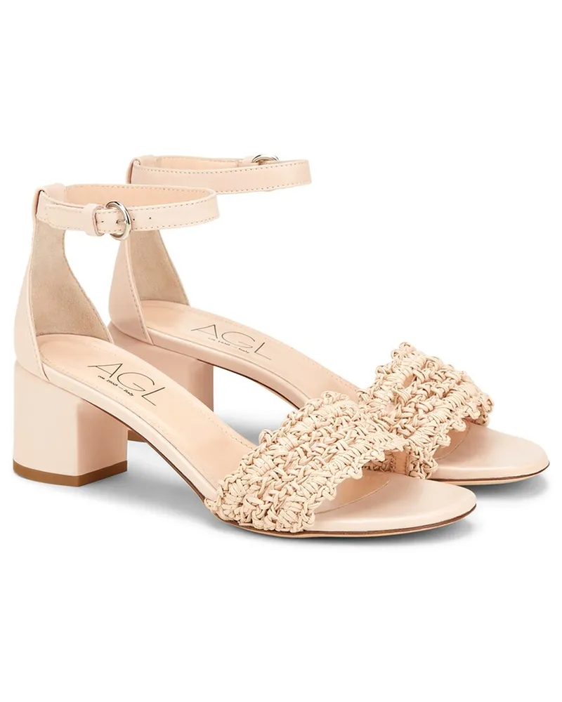 Attilio Giusti Leombruni Crochet Leather Sandal Nocolor