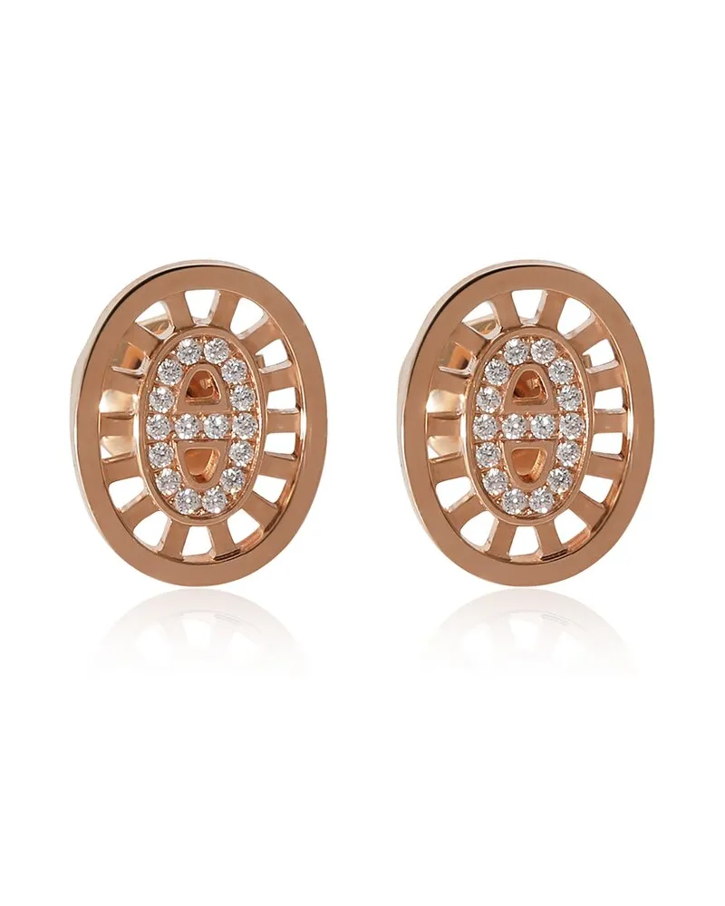 Hermès Chaine D'Ancre 18K Rose Gold 0.26 ct. tw. Diamond Earrings (Authentic Pre-Loved Nocolor