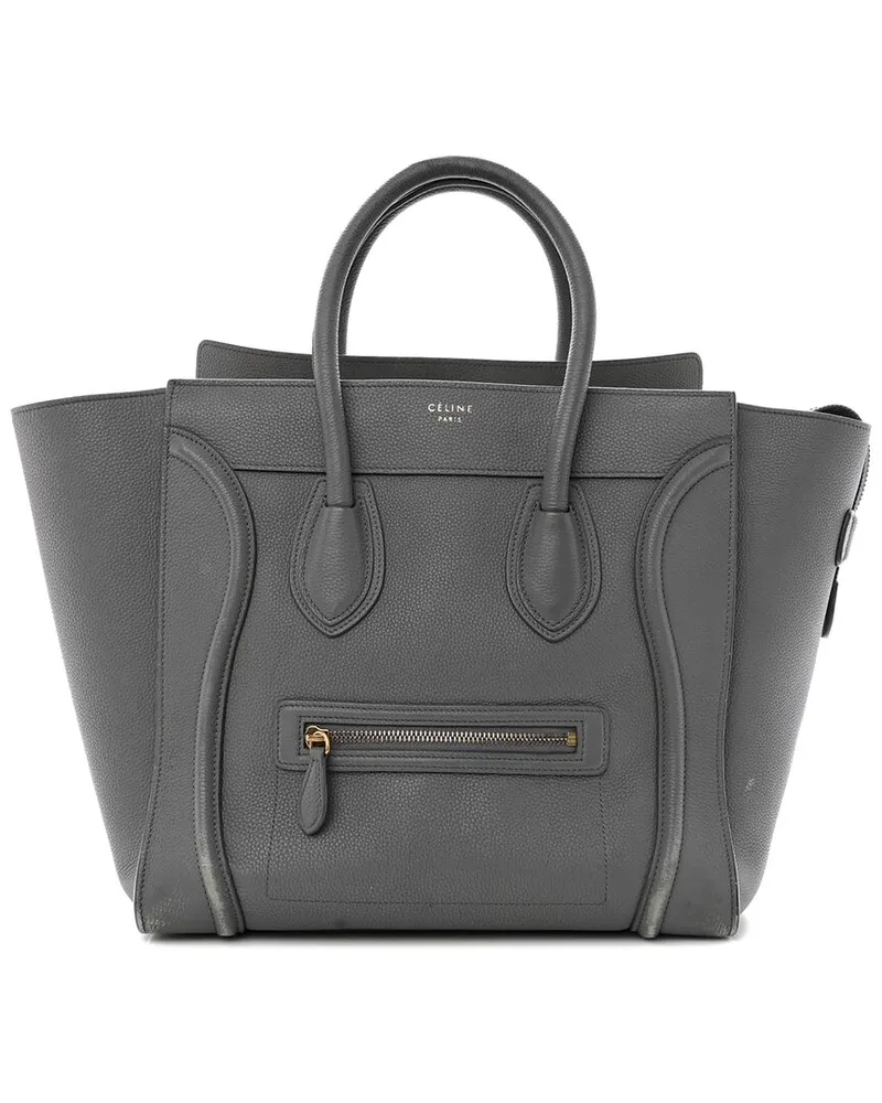 Celine Grey Drummed Leather Micro Luggage (Authentic Pre-Loved Nocolor