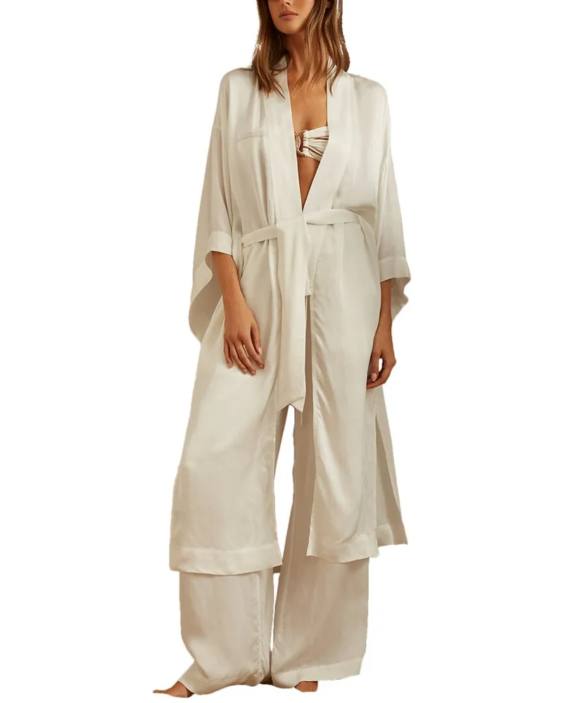 Reiss Nell Long Textured Kimono White