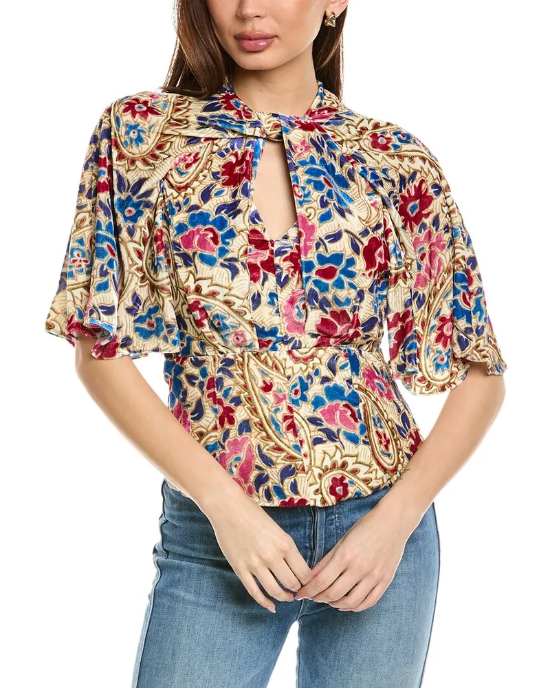 Isabel Marant Isabel Marant E'toile Mucio Silk-Blend Blouse Beige