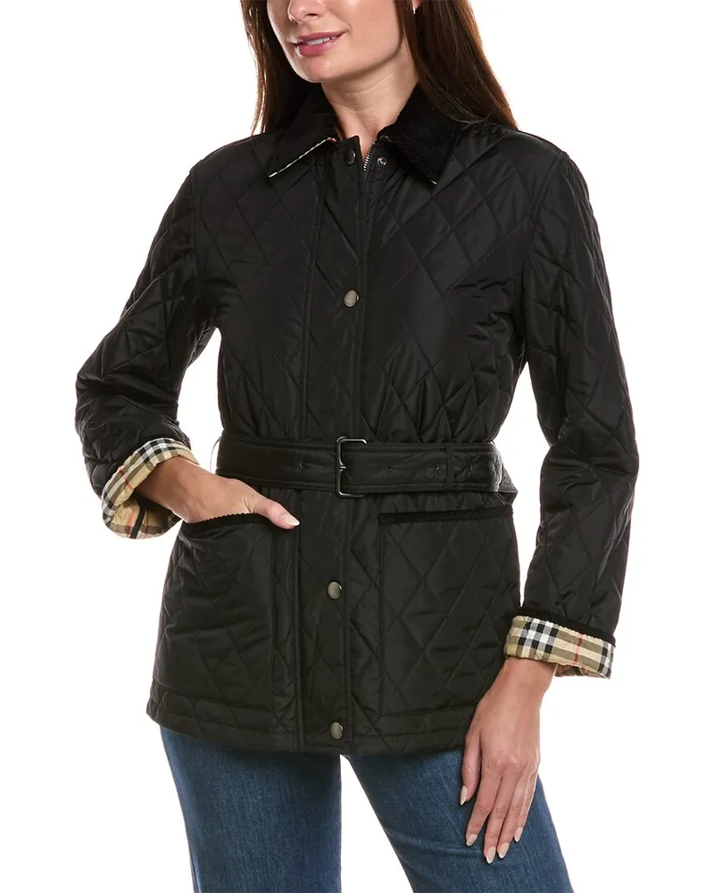 Burberry Quilted Coat Black
