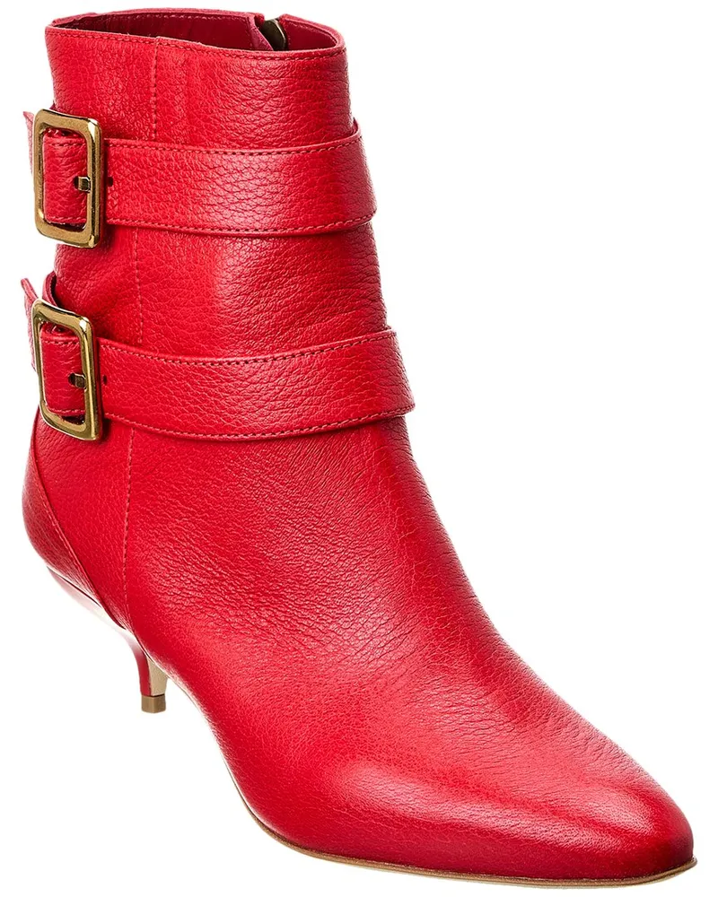 Manolo Blahnik Alciona 50 Leather Bootie Red