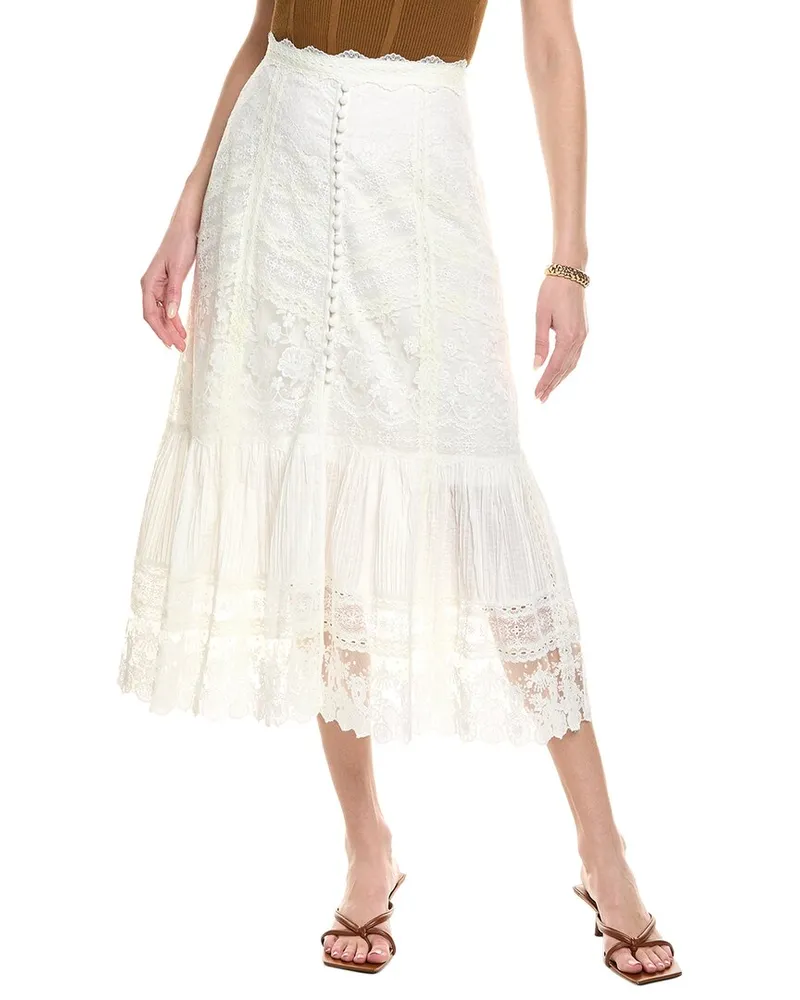 Saloni Lorna Skirt White