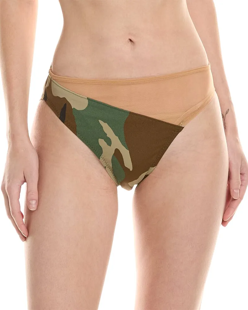 Norma Kamali Snake Mesh Bottom Green