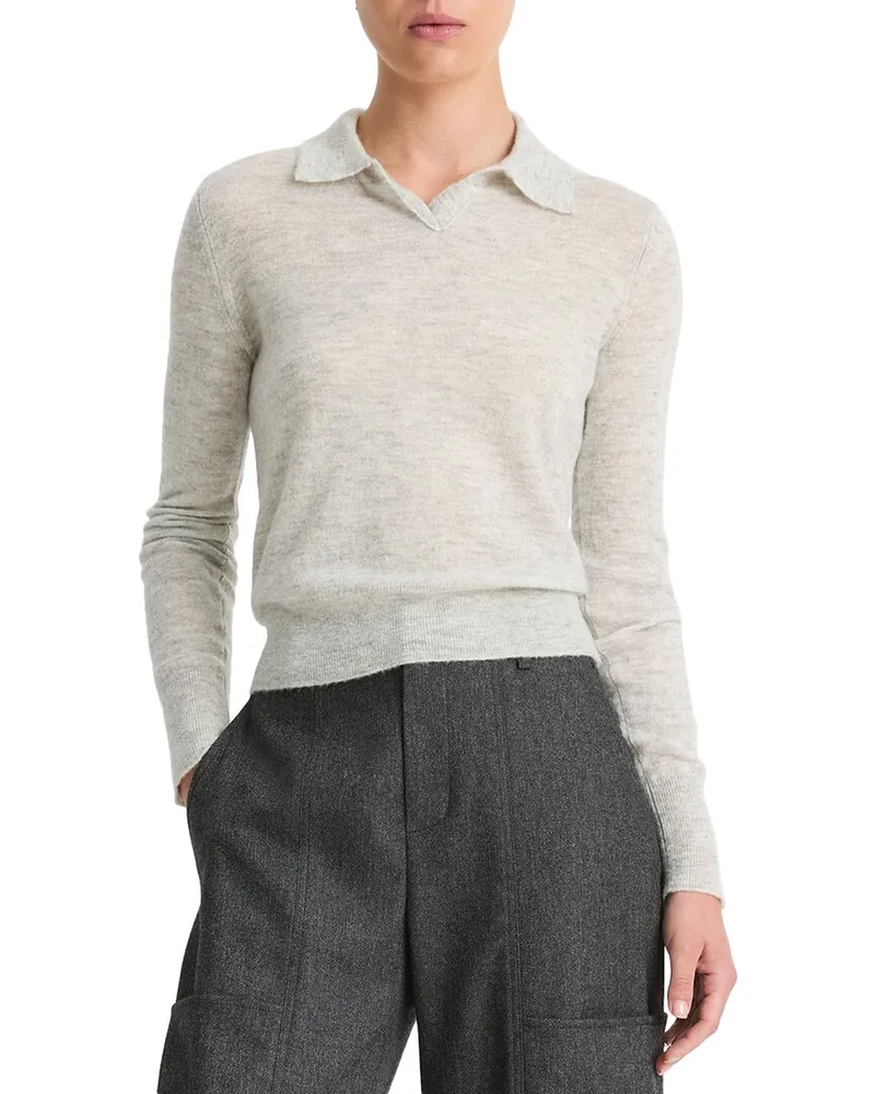 Vince Wool, Cashmere, & Silk-Blend Polo Shirt Nocolor