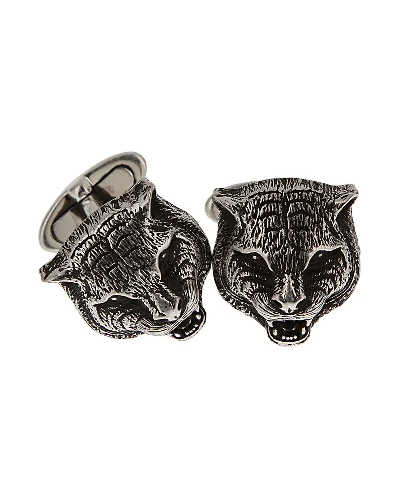 Gucci Silver Feline Cufflinks Nocolor