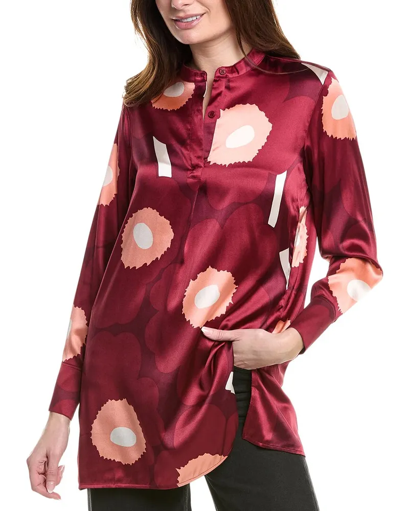 Marimekko Tiina Silk-Blend Blouse Red