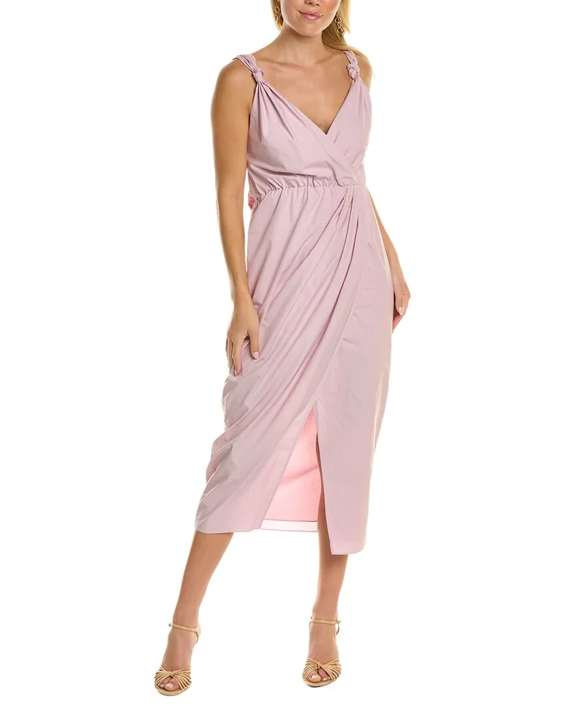 Rebecca Taylor Poplin Whisper Midi Dress Purple