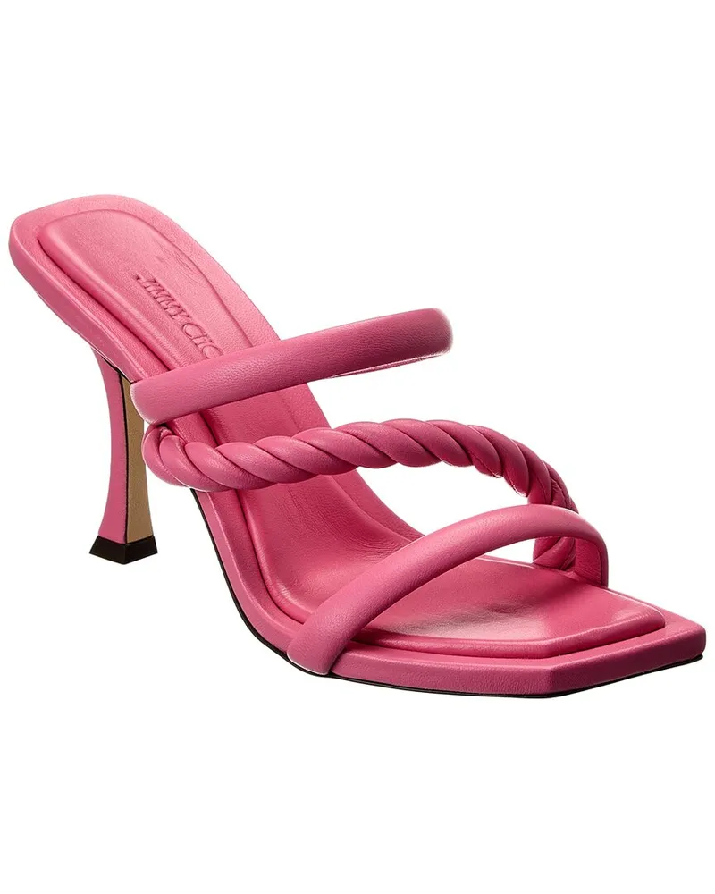 Jimmy Choo Diosa 90 Leather Sandal Pink