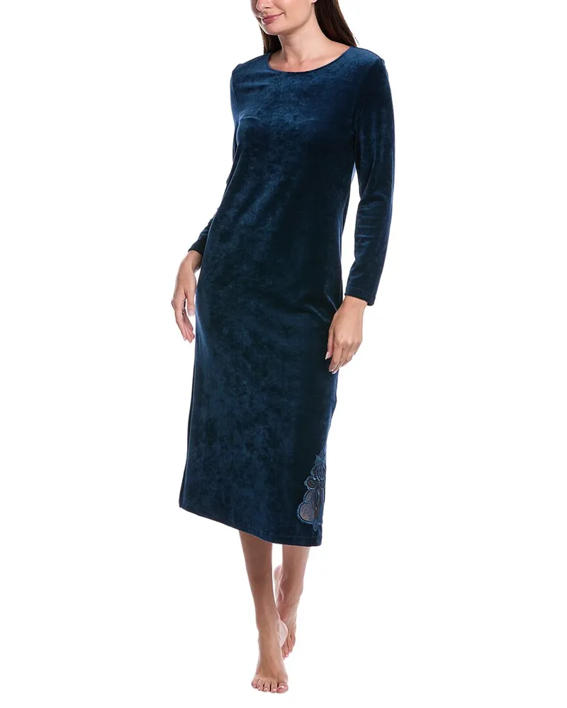 Hanro Velvet Round Neck Dress Blue