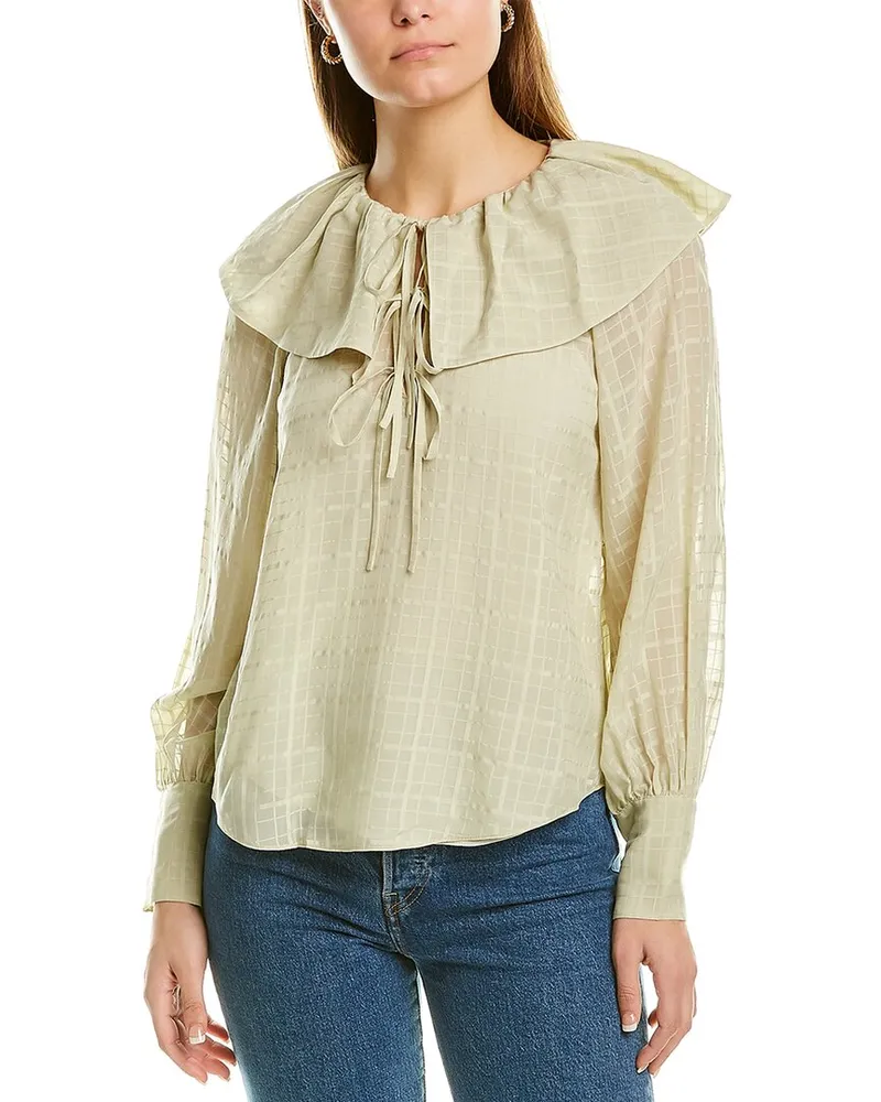 Rebecca Taylor Daybreak Silk Blouse Yellow