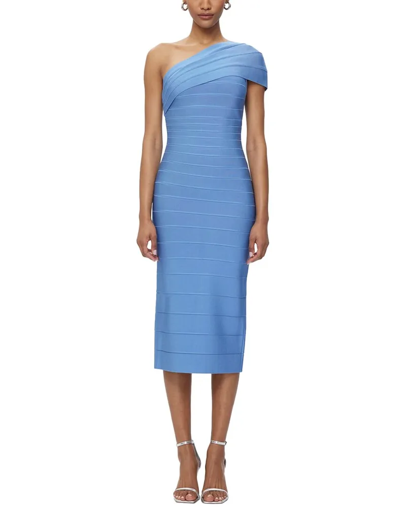 Hervé Léger Icon One Shoulder Bandage Midi Dress Nocolor