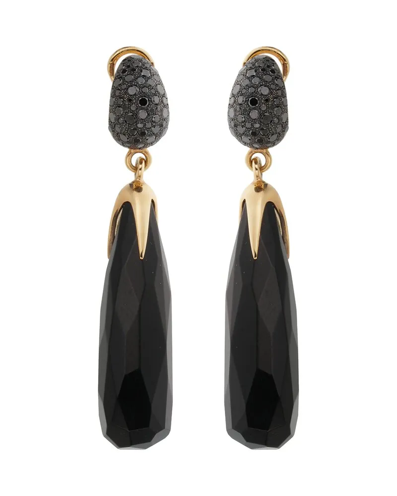 Pomellato 18K 21.83 ct. tw. Diamond & Black Jet Earrings Nocolor