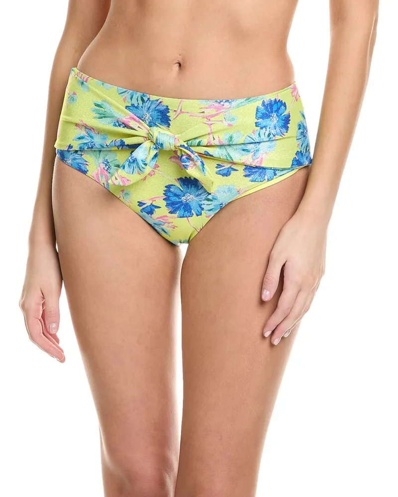 Milly Floating Cosmos Tie Front Bikini Bottom Yellow