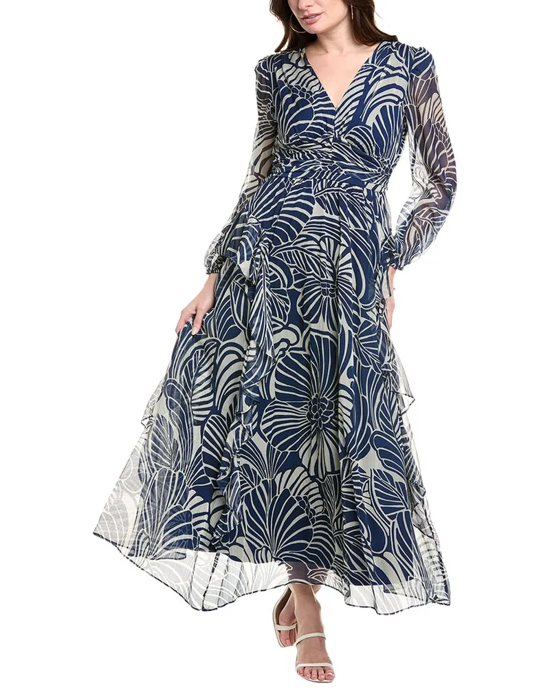 taylor Chiffon Midi Dress Blue
