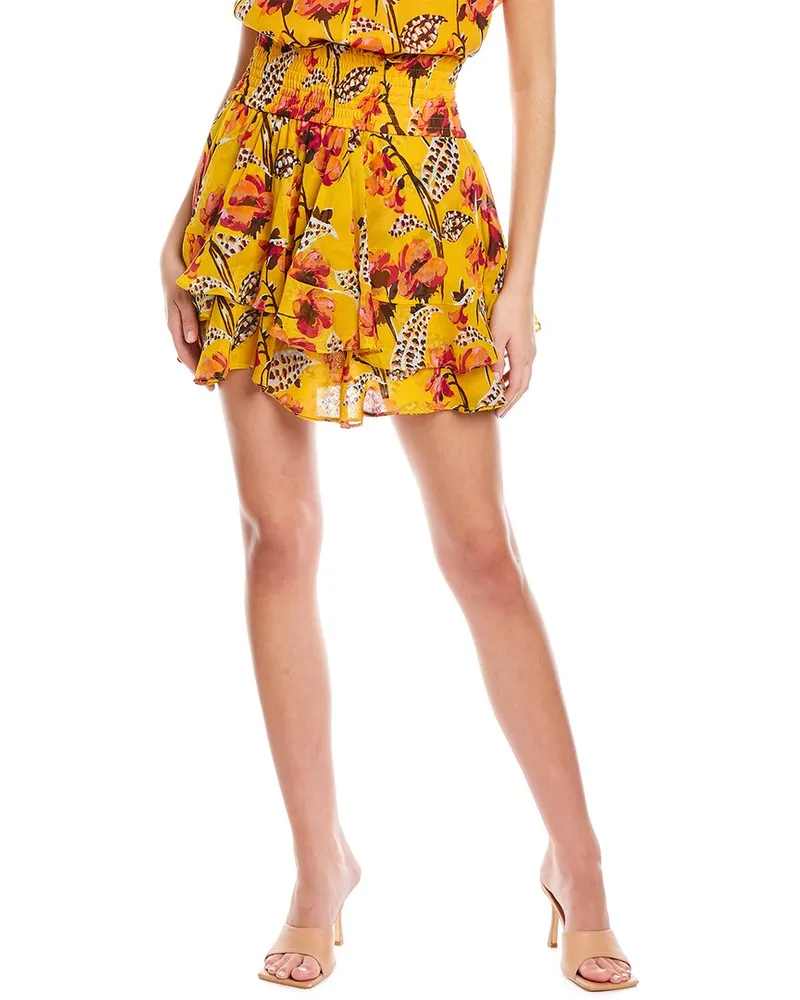 A.L.C. Vera Silk Skirt Yellow