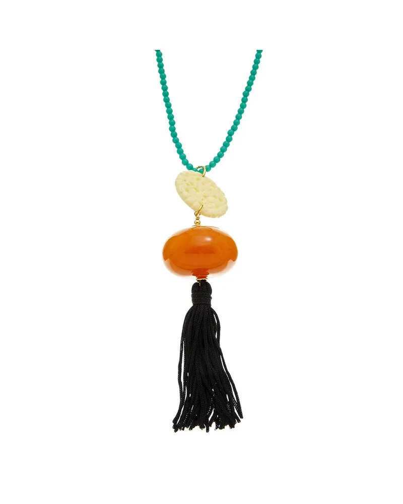 Kenneth Jay Lane Plated Tassel Necklace Nocolor