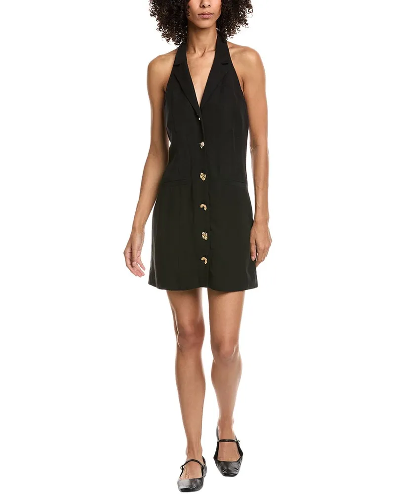ba&sh Gelsy Linen-Blend Halter Dress Nocolor
