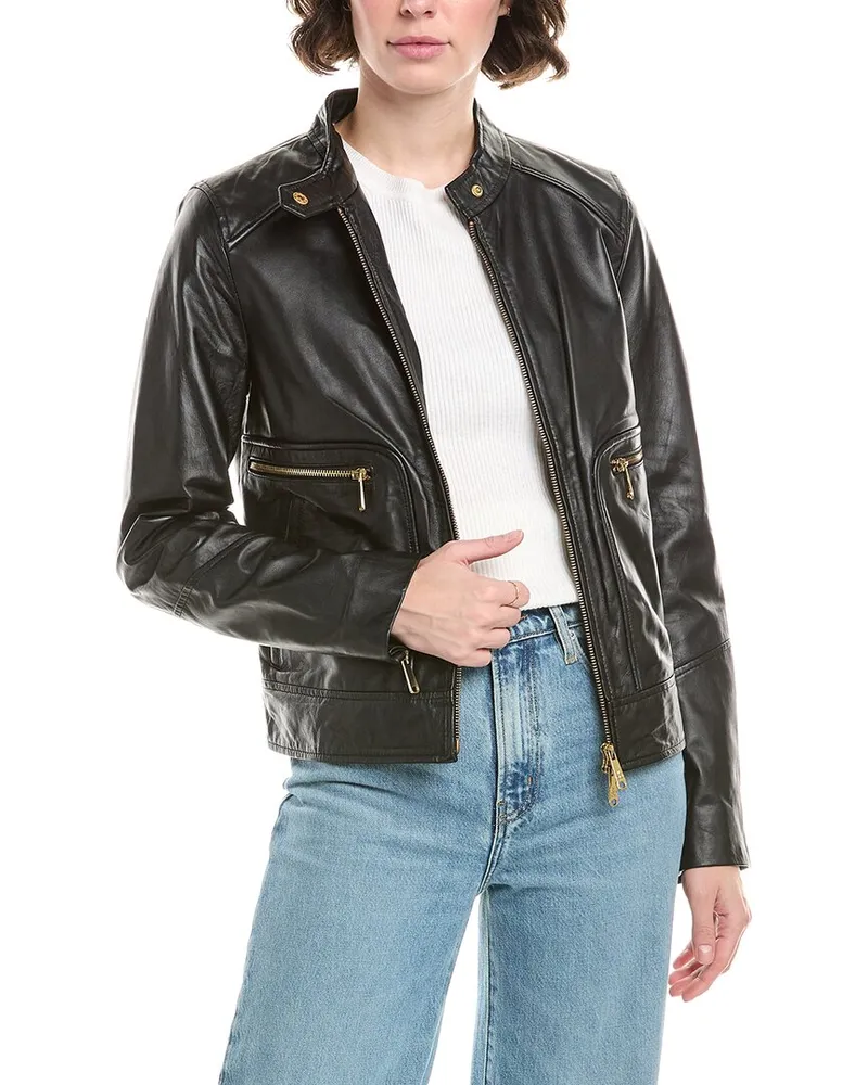 Sam Edelman Leather Moto Jacket Black