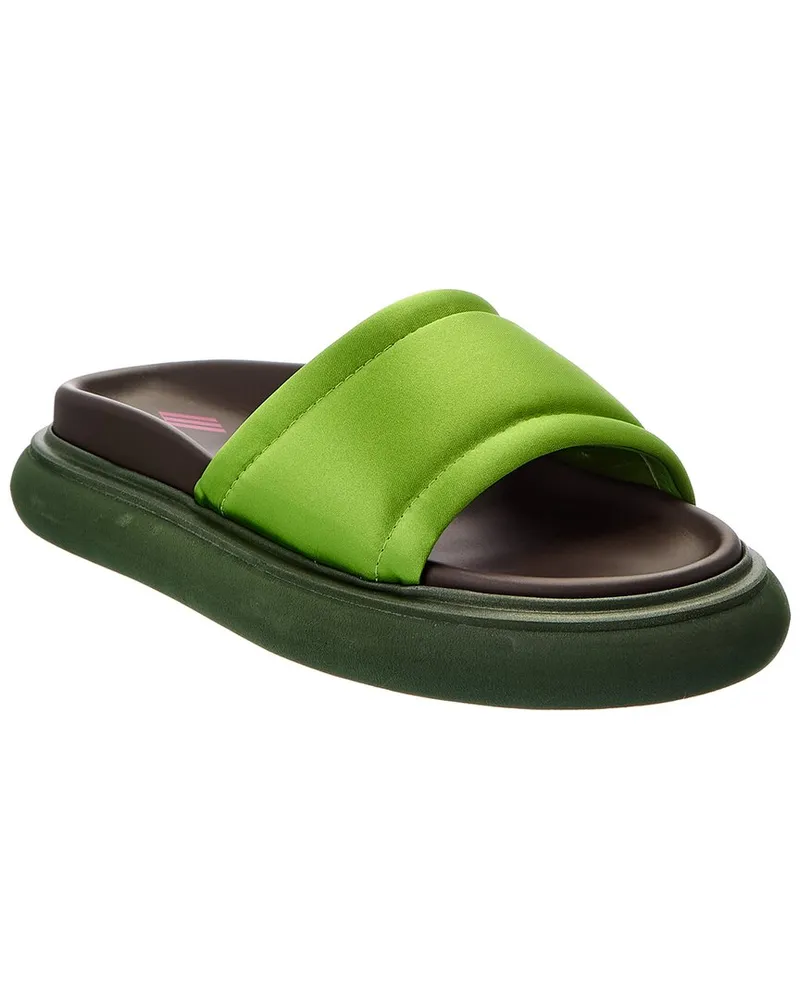ATTICO Padded Satin Platform Sandal Green