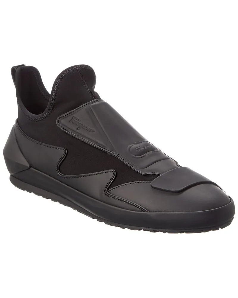 Ferragamo Nile Leather Sneaker Black