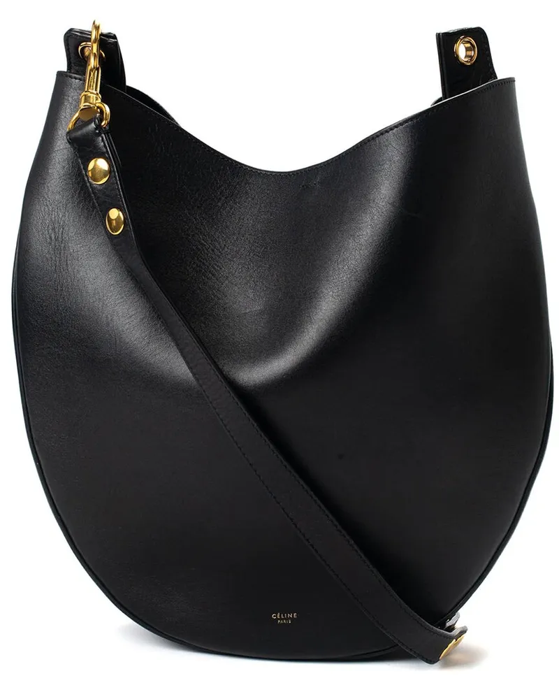 Celine Black Leather Trotteur Hobo Bag (Authentic Pre-Loved Nocolor