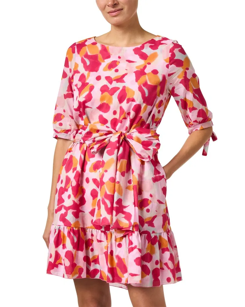 ROSSO35 Tiered Cotton Dress Mini Dress Pink