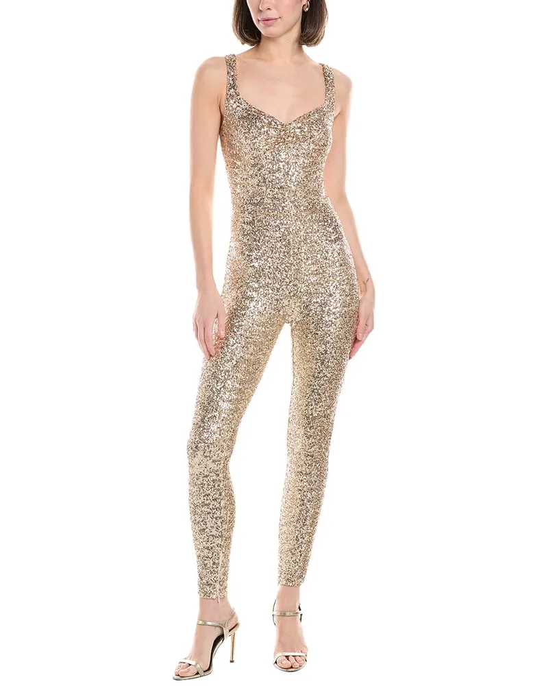 Elisabetta Franchi Tuta Donna Sequin Jumpsuit Metallic