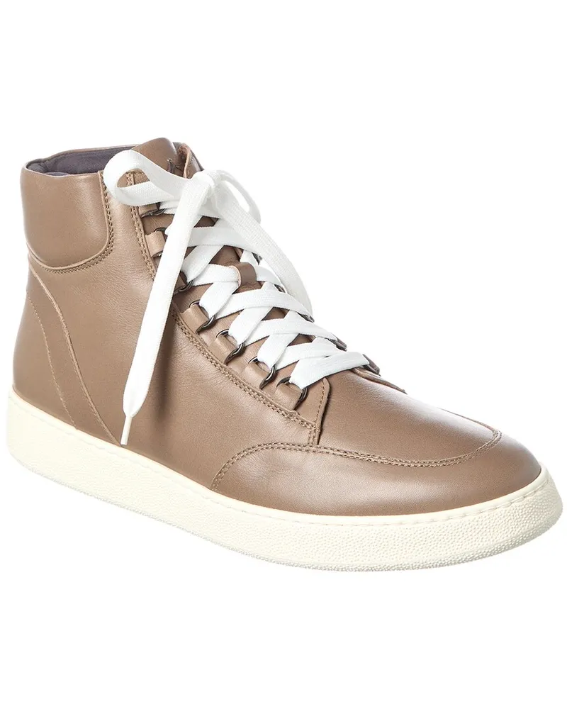 Aquatalia Pete Weatherproof Leather High-Top Sneaker Green