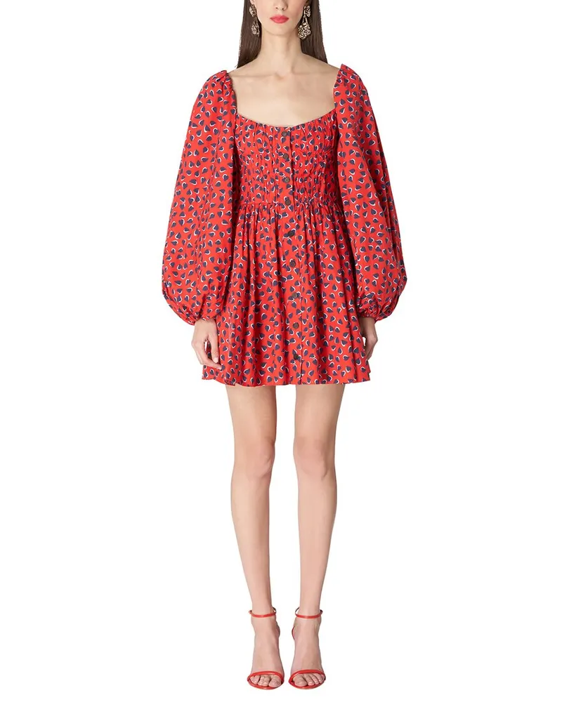 Carolina Herrera New York Button Front Balloon Sleeve Mini Dress Nocolor