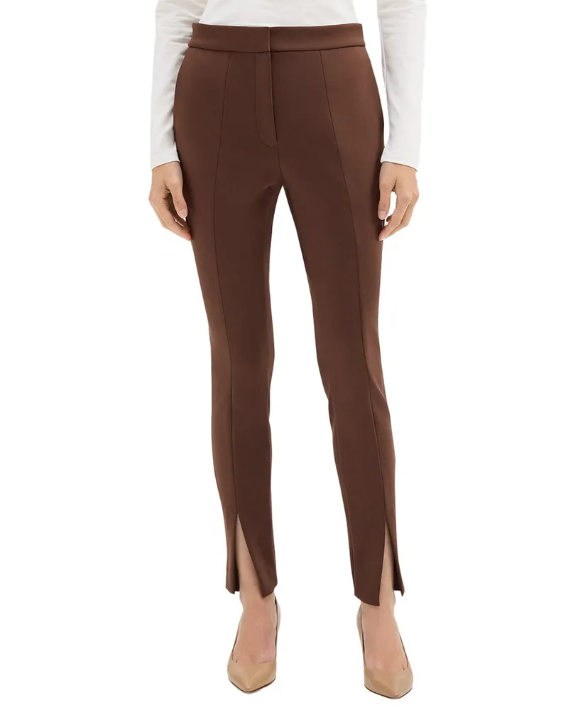 Theory High-Waisted Slim Slit Pant Red