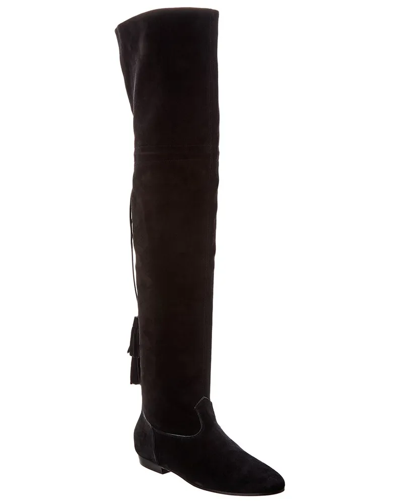 Celine Chat Botte Suede Boot Black