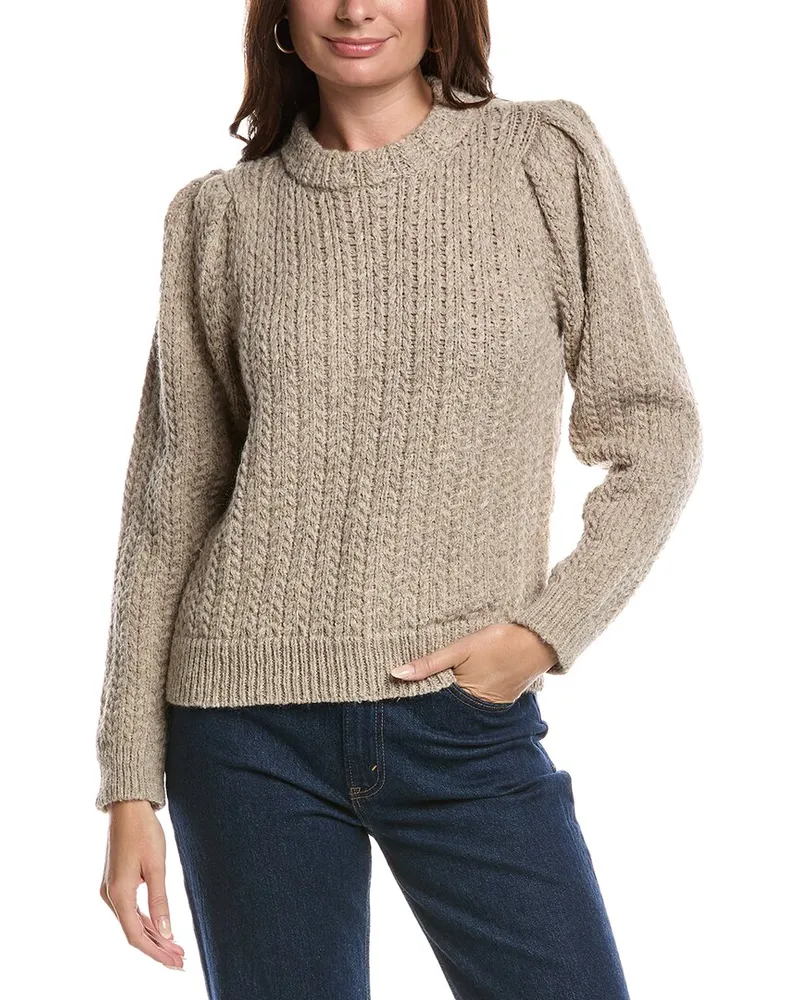 Nation Ltd Eboni Mock Neck Alpaca & Wool-Blend Sweater Brown