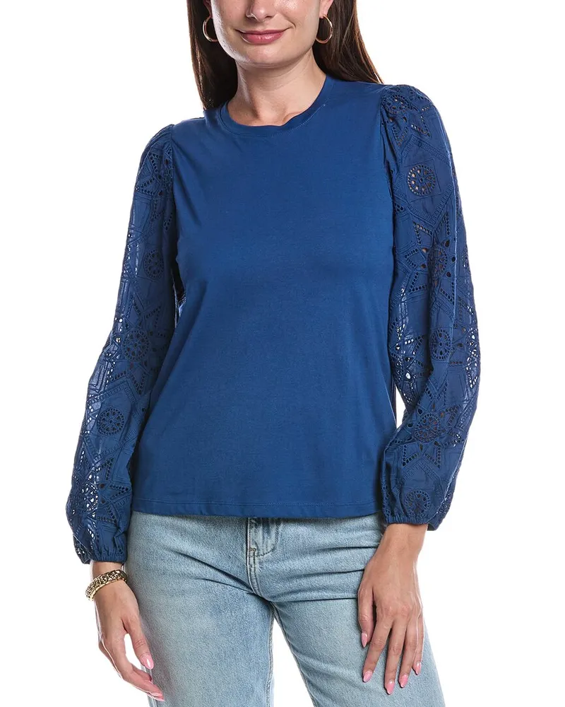 Johnny Was Nora Easy T-Shirt Blue
