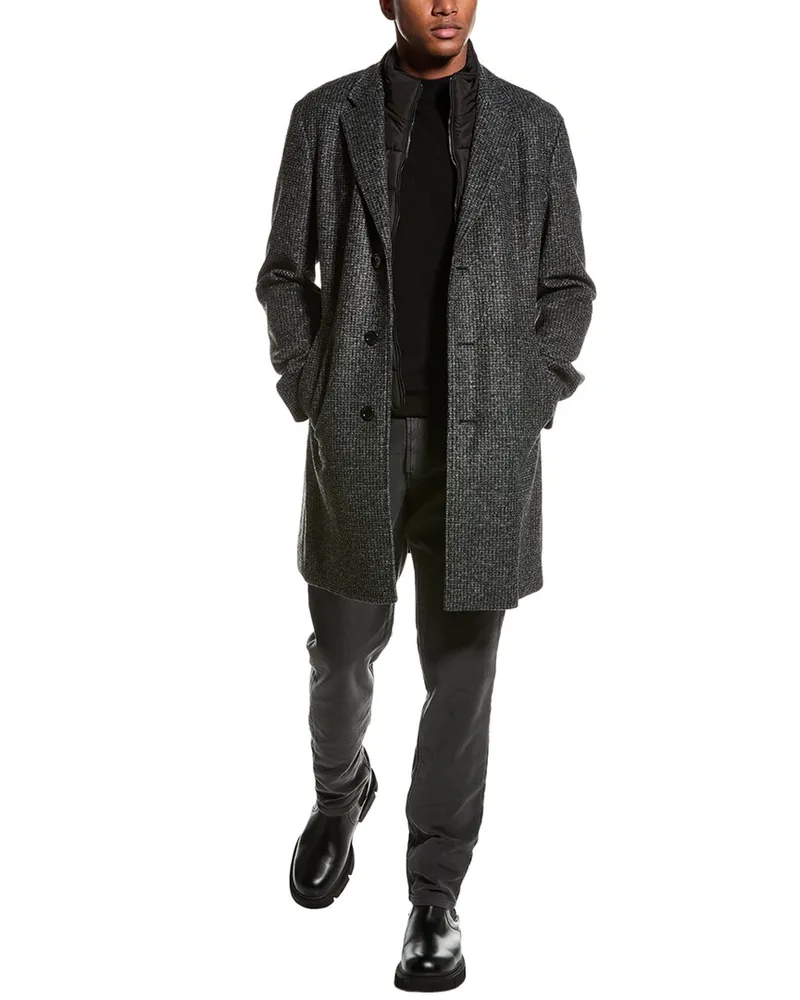 HUGO BOSS Hyde Wool-Blend Peacoat Black