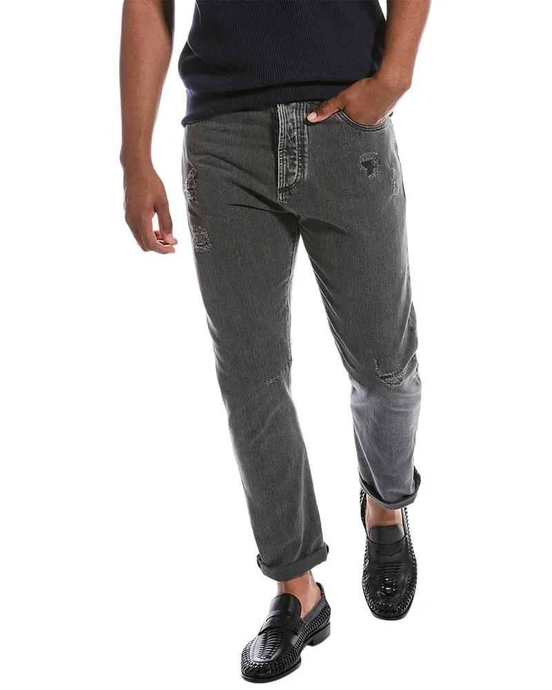 Brunello Cucinelli Leisure Fit Black Straight Jean Nocolor