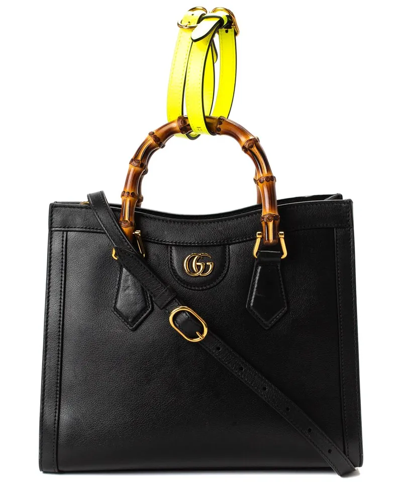 Gucci Black Leather Diana Bamboo Tote (Authentic Pre-Loved Nocolor