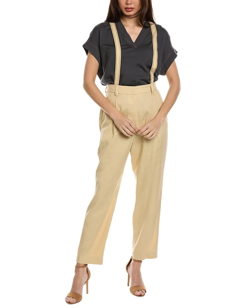 Brunello Cucinelli Linen-Blend Pant Nocolor